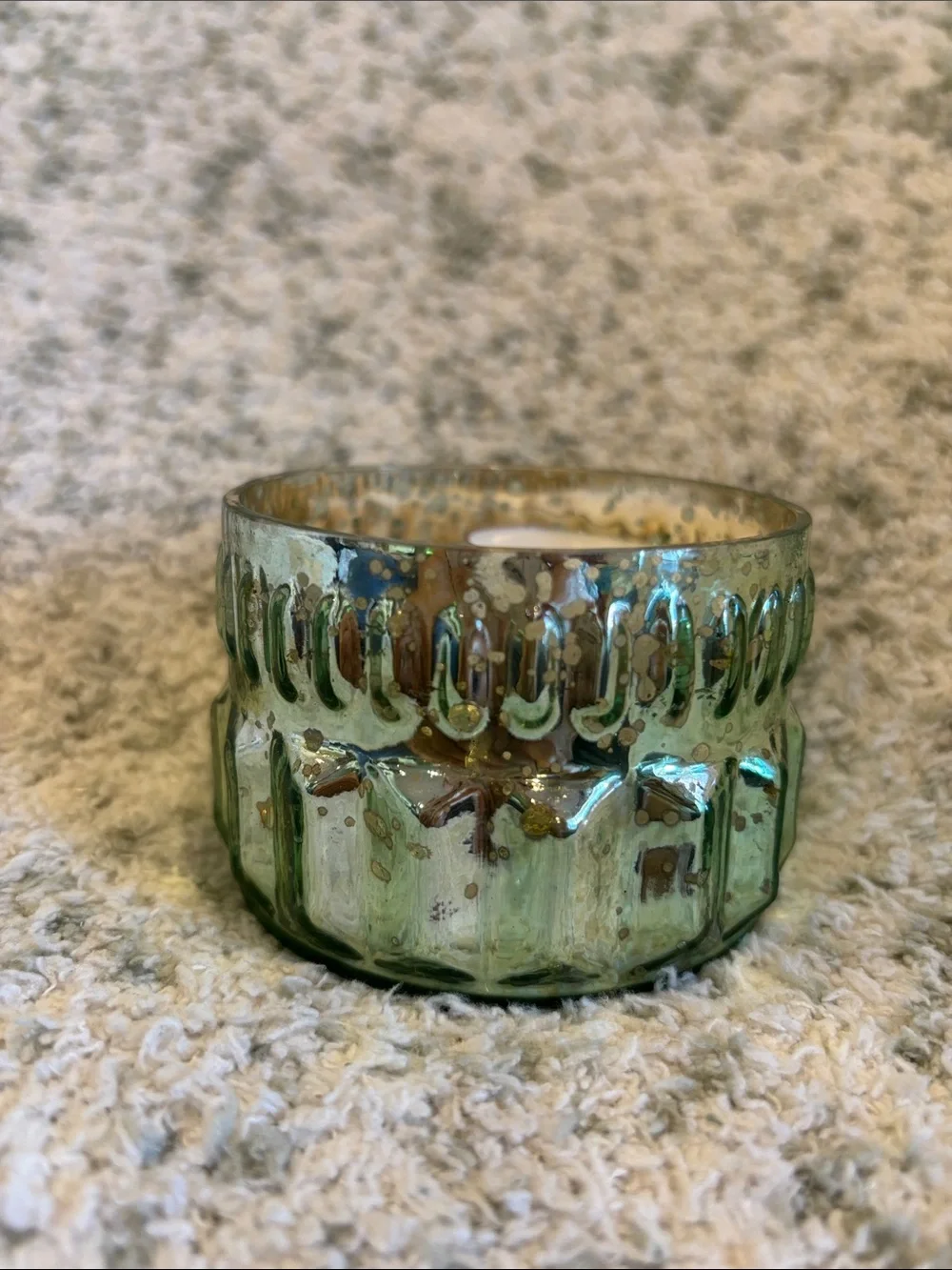 Rustic Sage Green Mercury Glass Tealight Holder by Koyal NWT Pier One